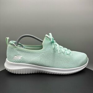 Skechers Ultra Flex Pastel Party Women’s 10 Mint Mesh Athletic Sneakers